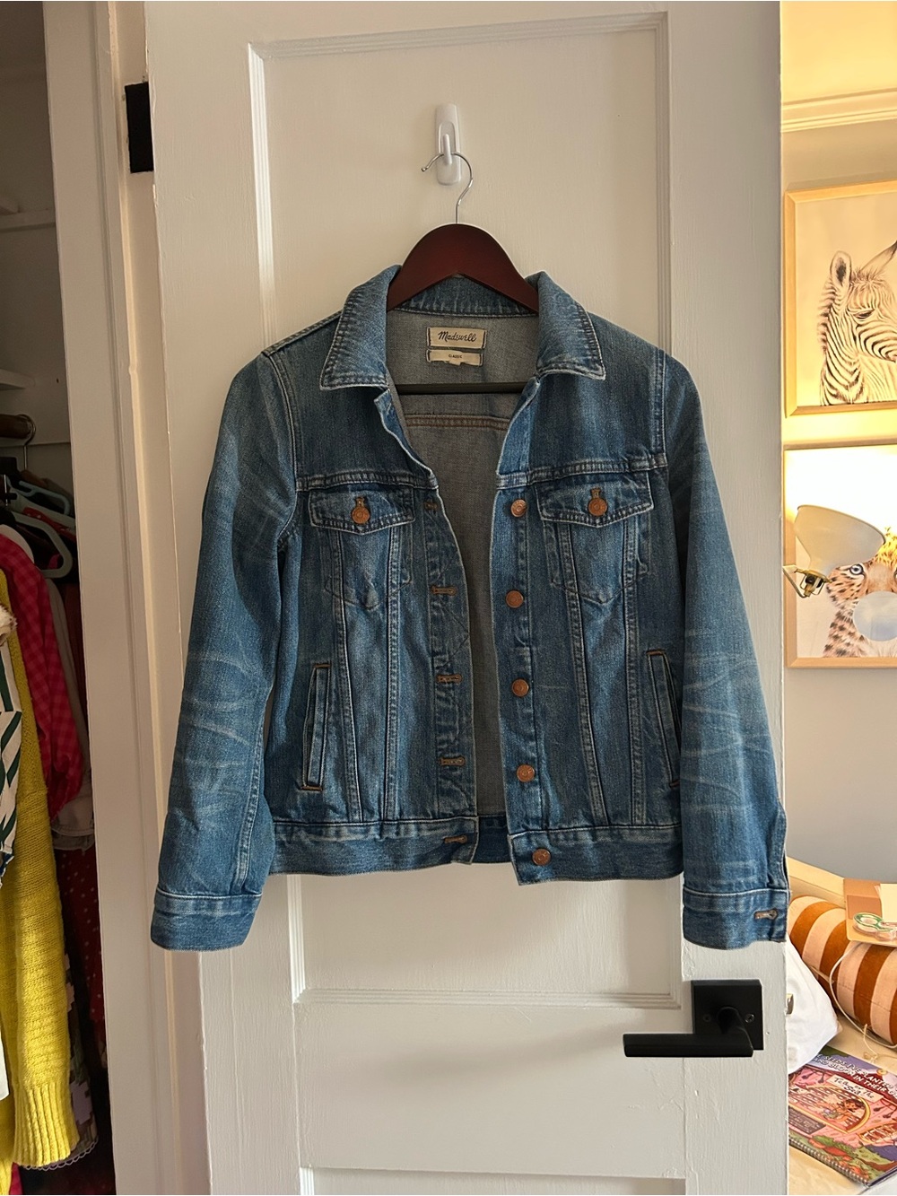 Madewell Light Blue Denim Jacket with Contrast Stitching